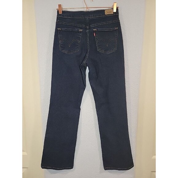 Levi's 512 Jeans Womens 8M Blue Perfectly Slimming Boot Cut Dark Wash Denim - Picture 5 of 7